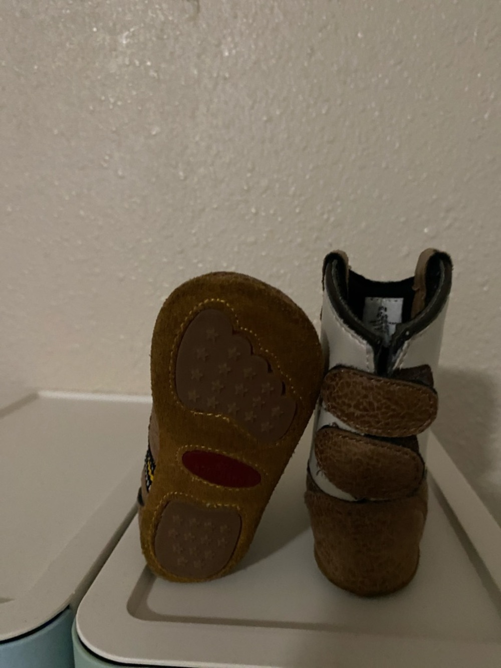 Baby- Brown and White Western Cowboy Boots - Picture 4 of 5
